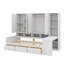 Lit de jour en bois avec trois tiroirs, rangement combiné, bureau et système d'étagères-800983315-800983314