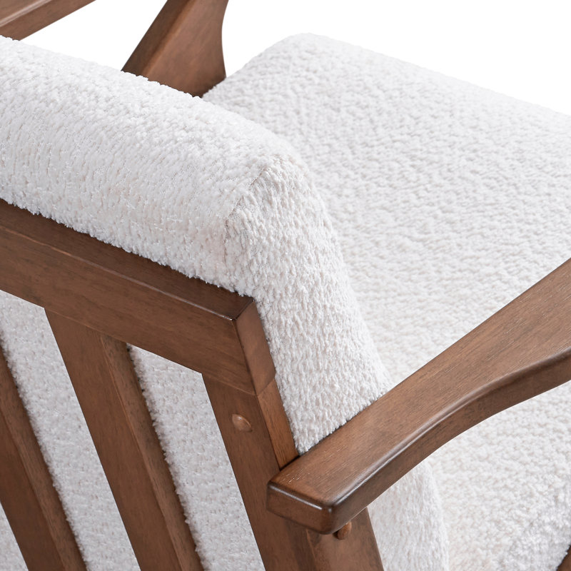 Fauteuil d'appoint Zola, Noyer, Boucle blanc