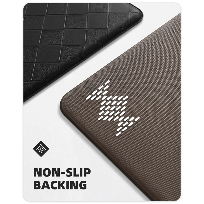Devarian Water Resistant Anti-Fatigue Kitchen Mat, Black, Runner 1'4" x 5'9"