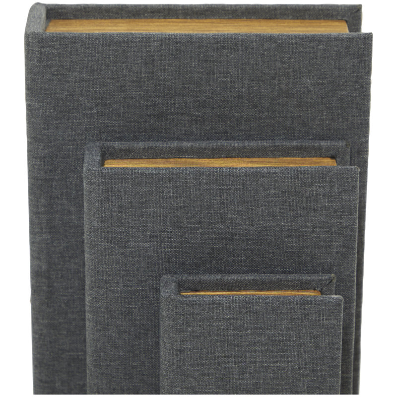 Ensemble de boîtes décoratives en lin et tissu, Gris