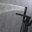 Robinet de baignoire avec douche à main en noir mat - rouille, débit de 6 gallons par minute, valve incluse avec bec cascade et résistance à la corrosion
