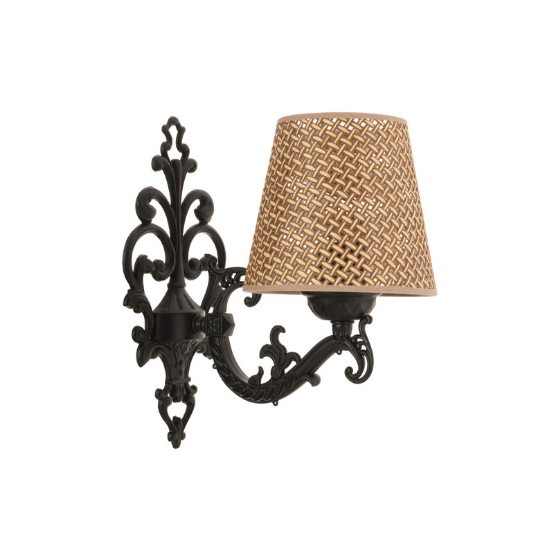 Stylish Wall Lamp with Metal Body, Natural & Black Finish, 9.8 x 3.9 x 5.1 inches | E27 Socket, Max 40W (Bulb Not Included) | Ideal for Living Room, Bedroom, or Office Decor | IP20 Rated for Indoor Use