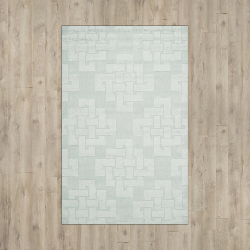 Martha Stewart Hand Tufted Wool Pile Geometric Rug, Rectangle 5' x 8'