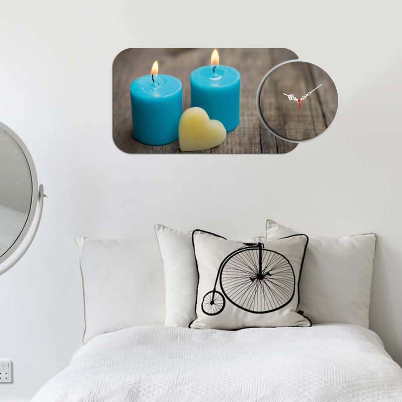 Ensemble de 2 horloges murales décoratives Chic, design moderne, 26,8 x 12,6 pouces | Fabrication 100% bois aggloméré, épaisseur: 0,1 pouce | Parfait pour le salon, le bureau ou la chambre à coucher, les garde-temps élégants et fonctionnels