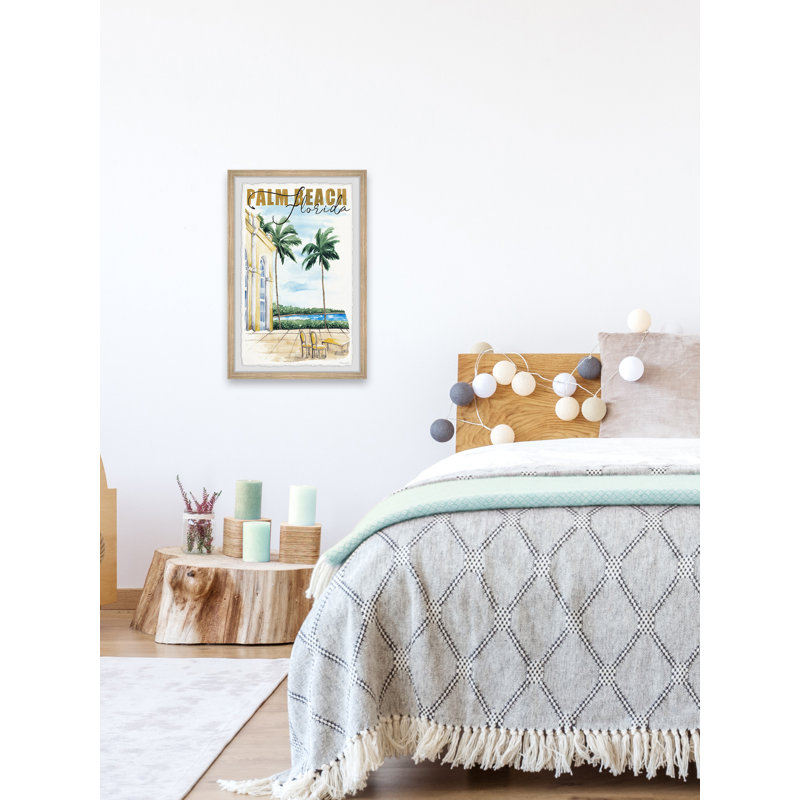 «Holiday Vibes in Palm Beach», reproduction d'art graphique sur papier encadré, H 24 po x l 16 po x P 1,5 po