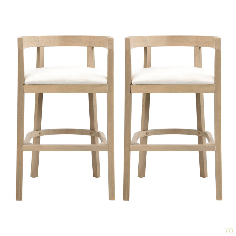 Tabourets de bar (ensemble de 2), Naturel