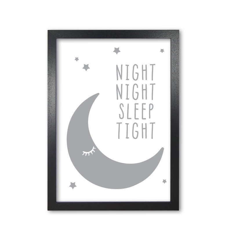 Night Night Moon - Print, Black Grain Frame, 42 cm H x 30 cm W x 5 cm D
