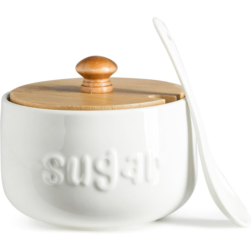 Sugar Bowl with Lid and Spoon,17 OZ Sugar Jar