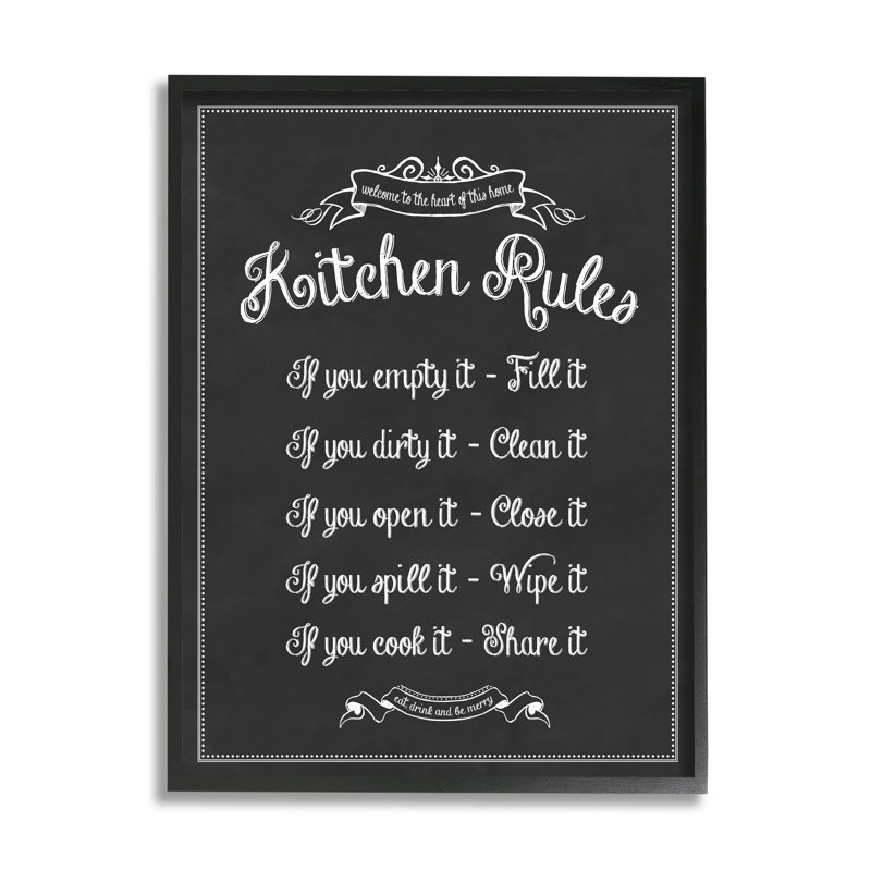 Plaque de cuisine rétro, Giclée encadrée noir minuit, L 24 po x H 30 po