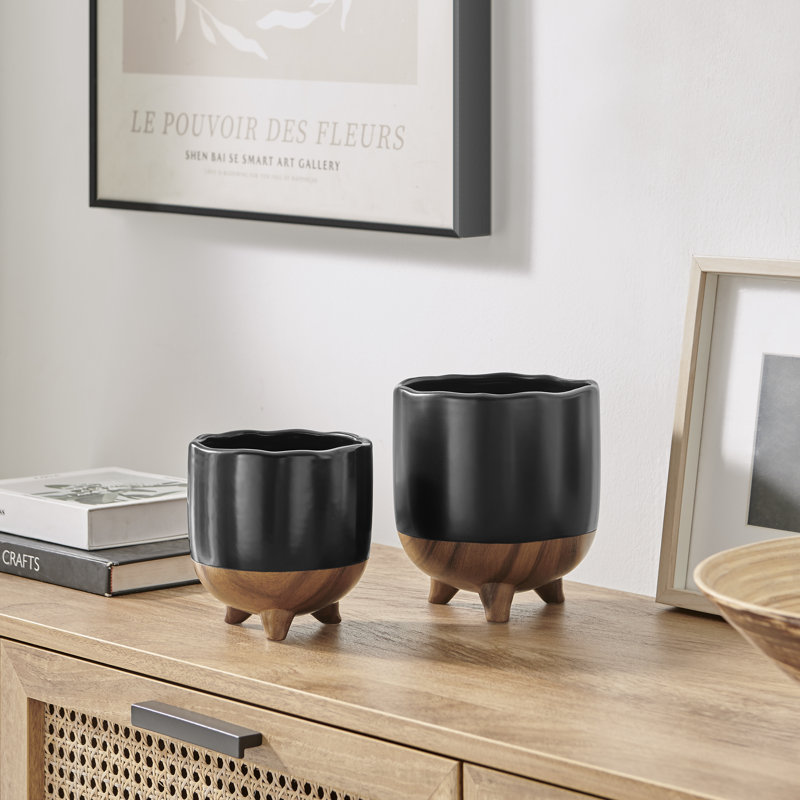 Ensemble de 2 pots à fleurs Masanari Modern Mortar