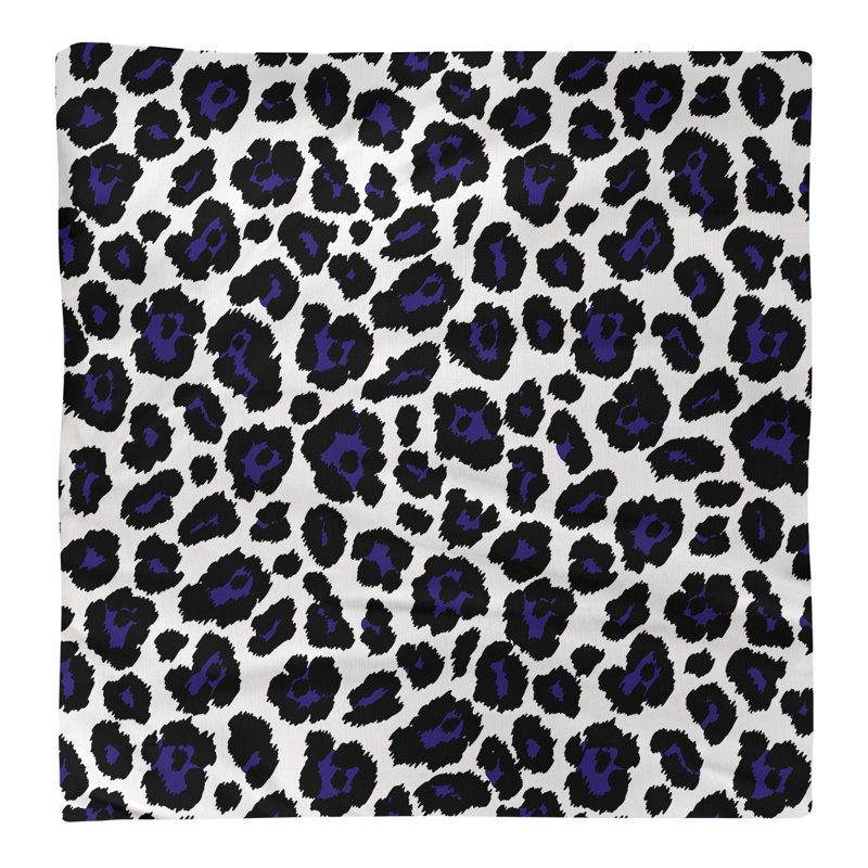 Cotton Animal Print Square Napkin, White/Purple, 10" x 10"