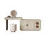 Bureau de coiffeuse de coin extensible crème avec miroir et tabouret