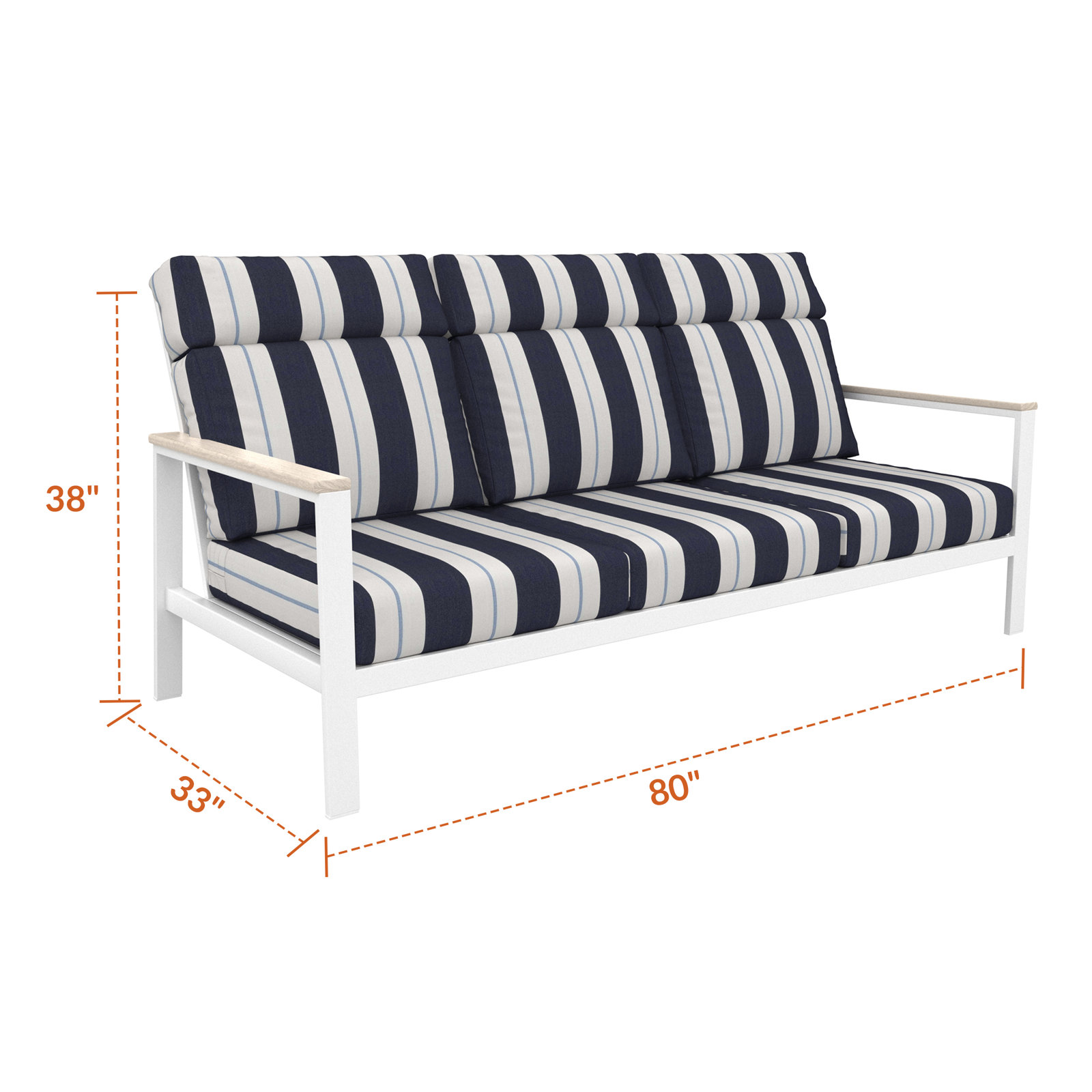 Townsend 80" Sunbrella® Patio Sofa, Sunbrella Relate Harbor