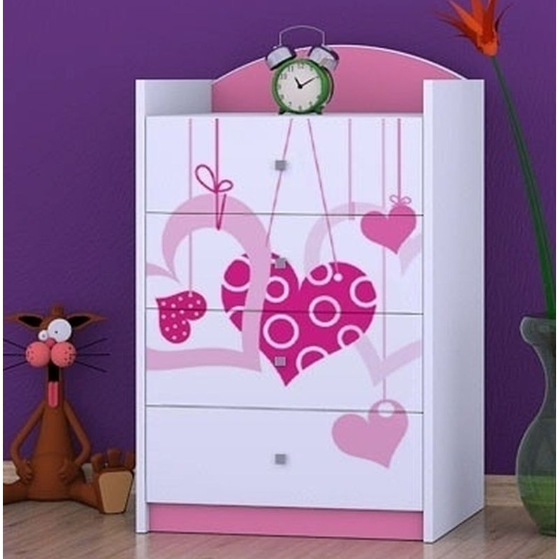 Nolasco Kids 4 - Drawer Chest, Pink