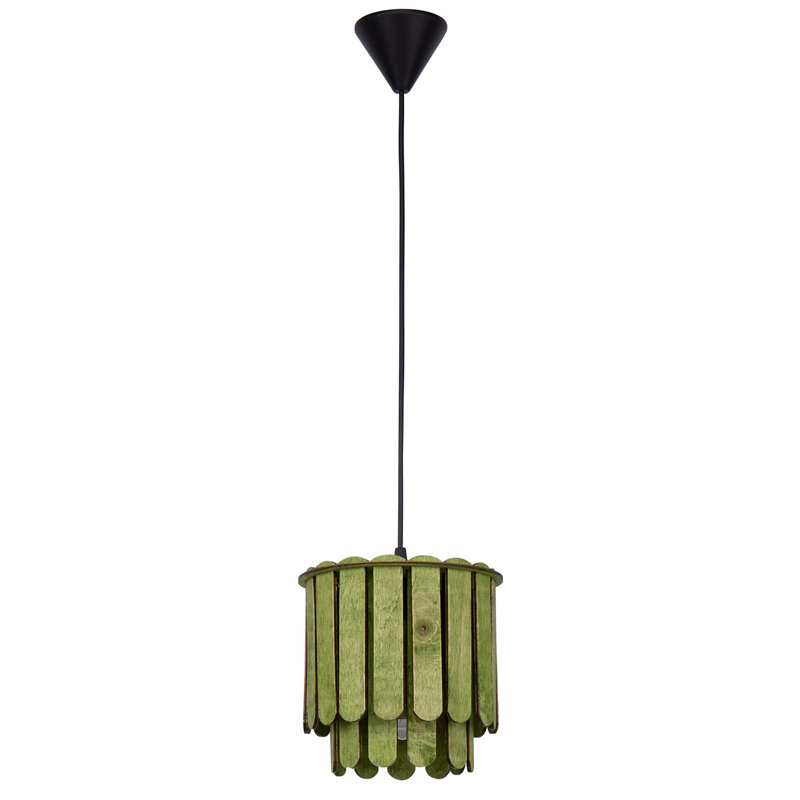 Luminaire suspendu unique à 1 lumière Bender, Vert clair, Noir