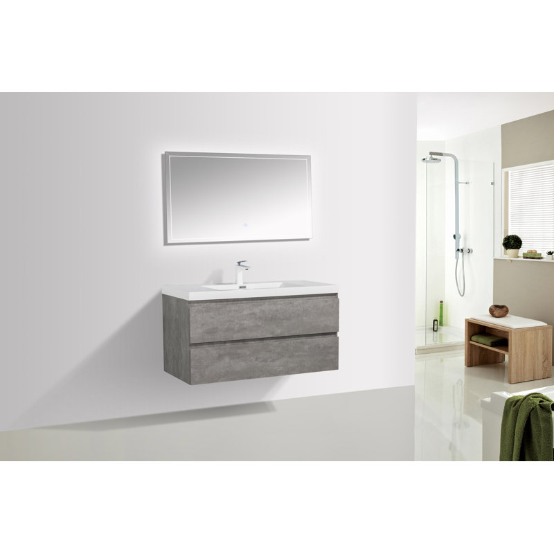 Eustasius 42'' Single Bathroom Vanity with Top, Gray