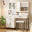 43"Wide Makeup Vanity Set With Light and Mirror and Power Outlet-143511531