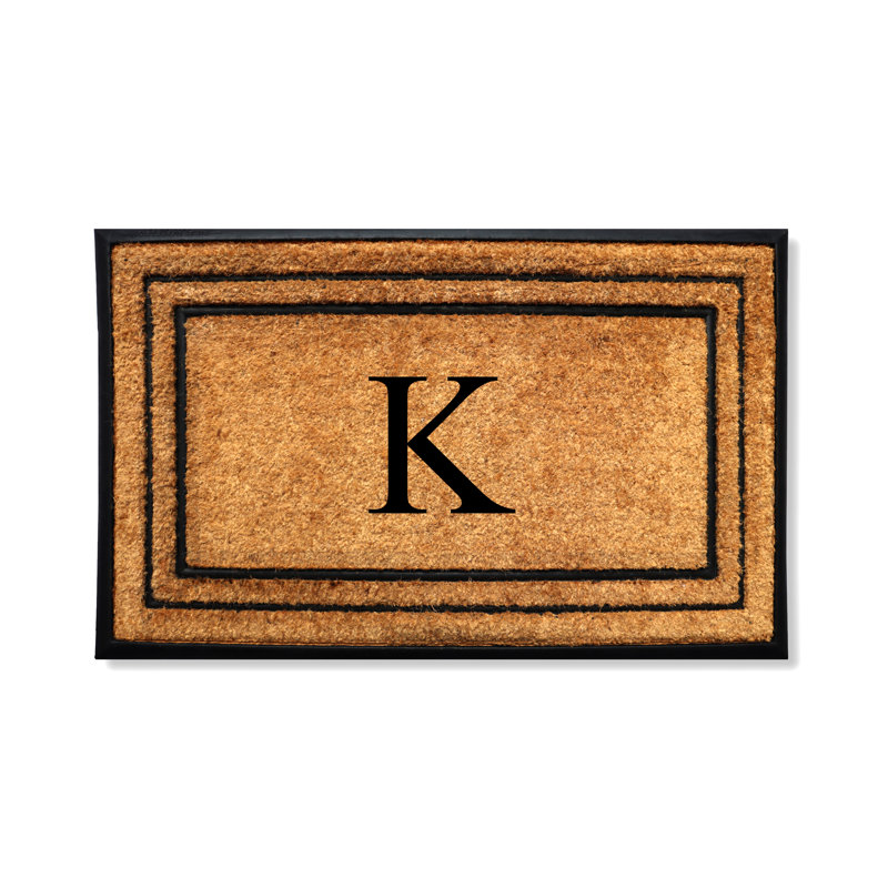 Tapis d'entrée antidérapant Monogram, K, L 18 po x L 32 po