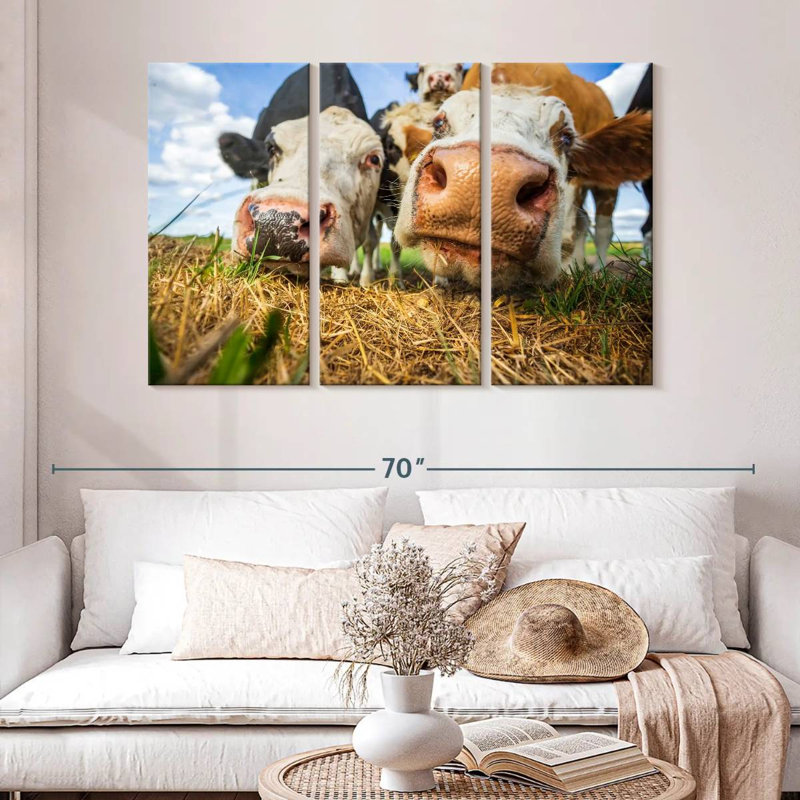 Vaches curieuses Brampt, H 32 po x l 50 po