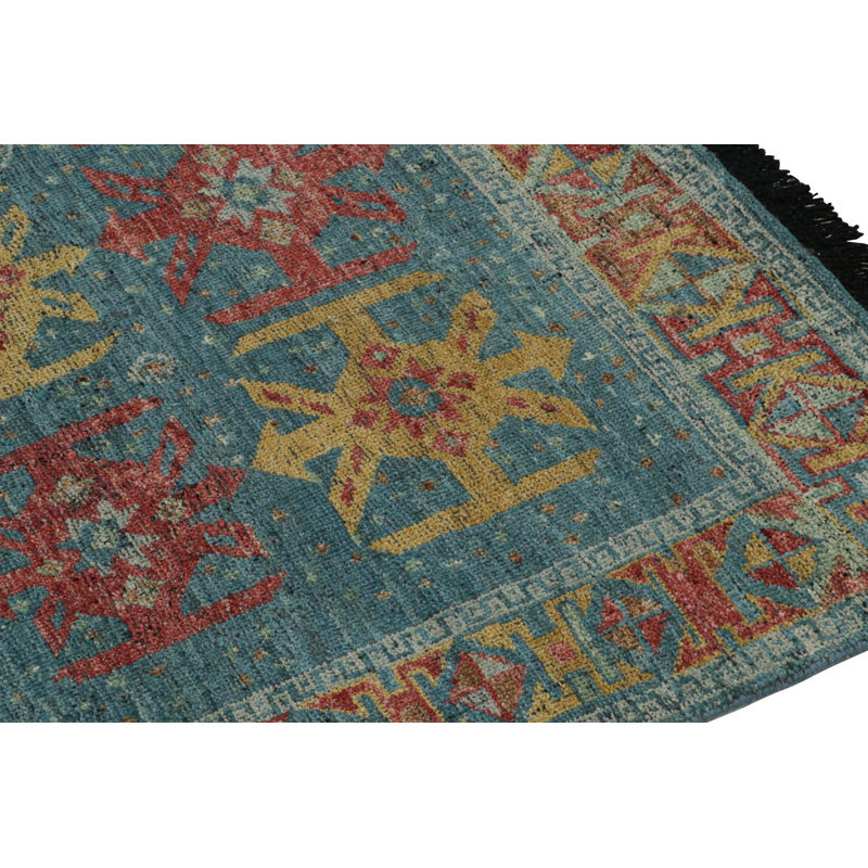 Burano Hand Knotted Wool Geometric Area Rug, Rectangle 8' x 10'