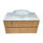 35.43" Floading Single Bathroom Vanities, With 2 Drawers, Glossy Sintered Stone Top, Light Wood