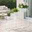 Ensemble de 3 tables à plantes Sano, motif en maille, métal, carré-104374183