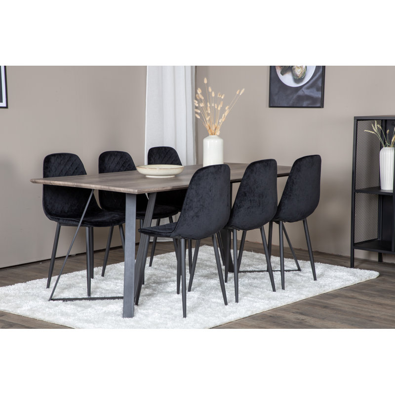 Rowe 6 - Person Dining Set, Black
