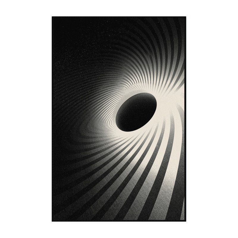 Machine Washable Orys Sleek & Chic Modern Arc Rug in Black – Black Binding, 2 x 5