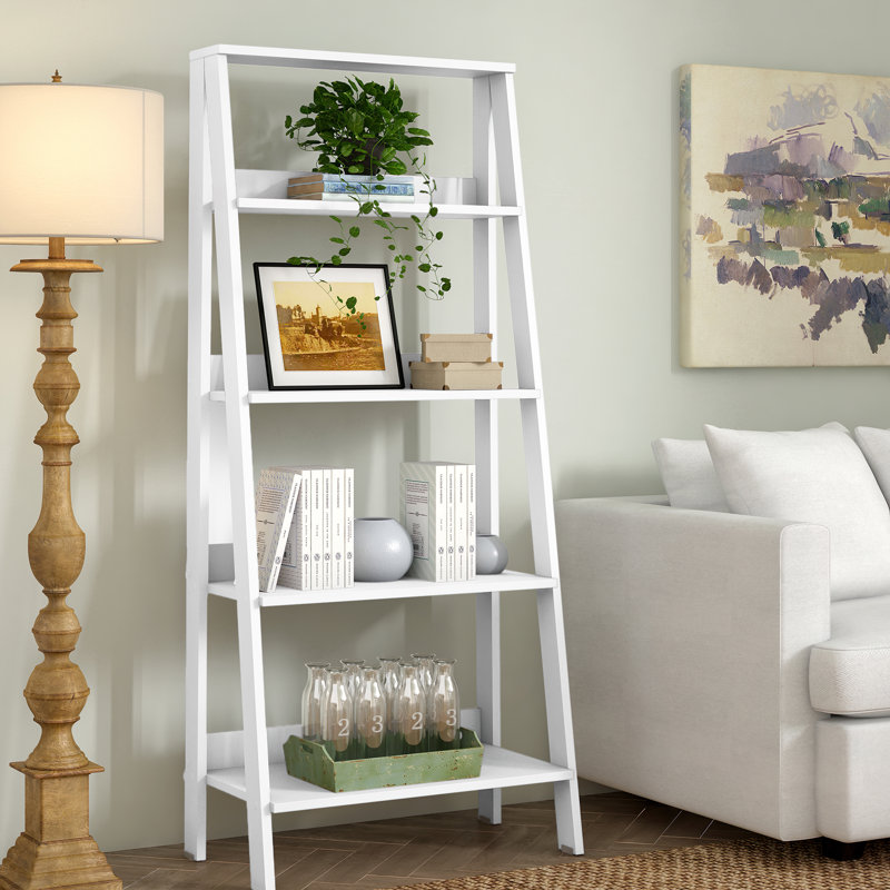 Haralda Ladder Bookcase, True White