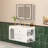 36"Single Floating Bathroom Vanity With Sink, Wall Mounted Vainty With Motion-Sensor Led Night Light-1436289811