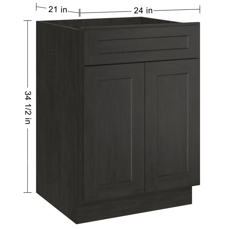 Cozy Design 24'' Single Bathroom Vanity Base Only, Shaker Charcoal