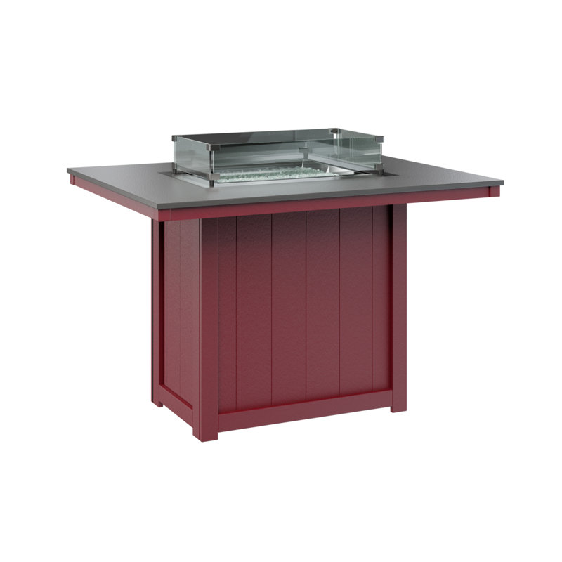 Berlin Gardens Donoma 54″ Rectangular Counter Height Fire Pit Table, 36" H x 41" W x 54" D