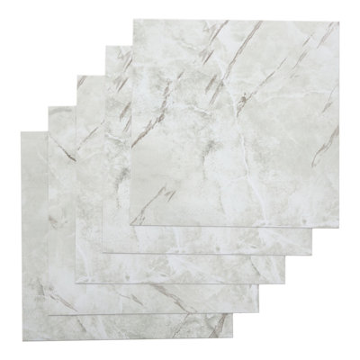 12Pcs Marble Texture Self-adhesive PVC Flooring Tile