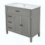 Meuble-lavabo avec lavabo, armoire de salle de bain avec tiroirs, structure solide et panneau de fibres à densité moyenne, un paquet-1965604769