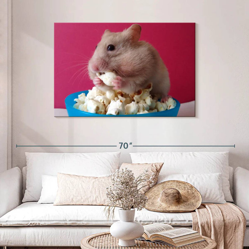 Ketti Hamster Eating Popcorn, 30" H x 45" W