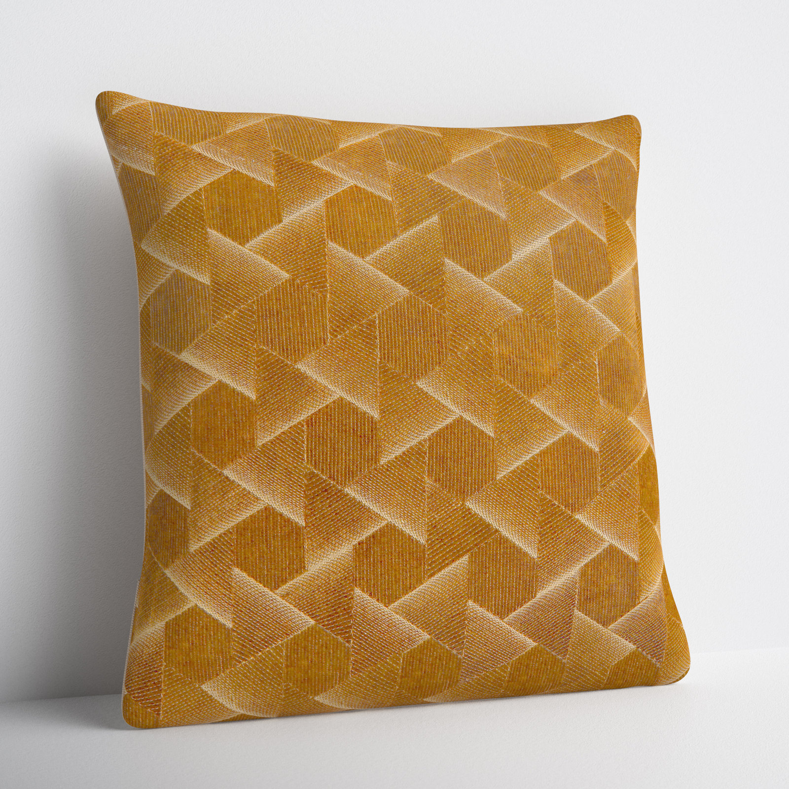 Gretchen Geometric Cotton Throw Pillow, Gold, Down
