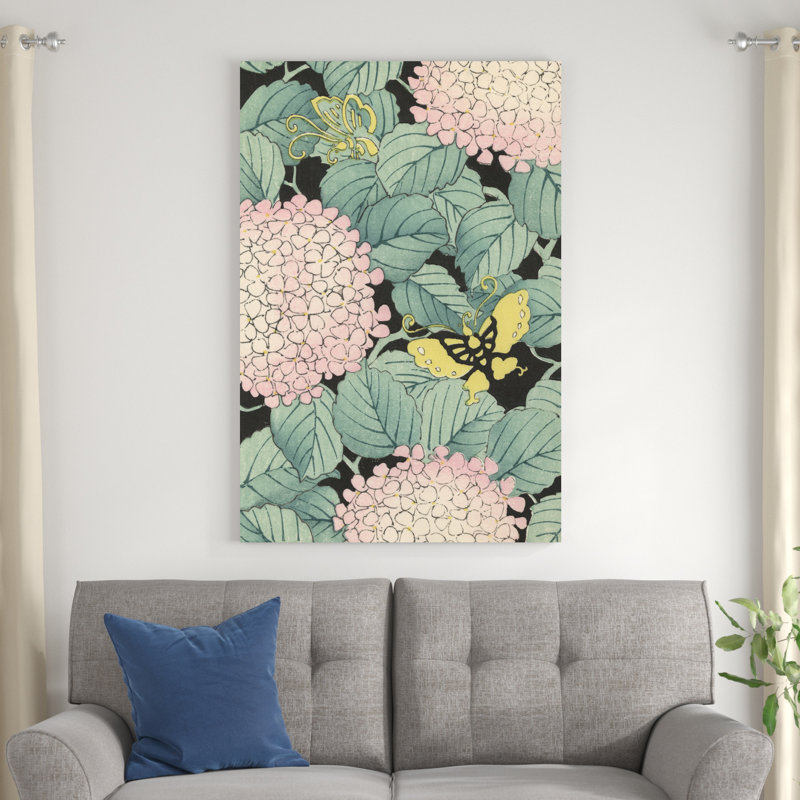 Motif floral japonais I, H 48 po x l 32 po