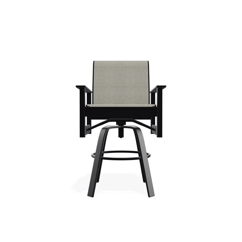 Fauteuil pivotant à hauteur de barre en polymère de qualité marine Leeward Sling, Noir, Ella