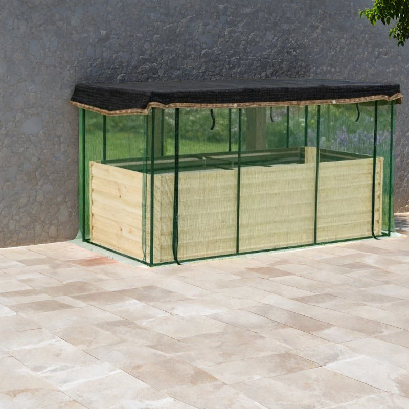 Jardinières surélevées en acier durable avec toile d'ombrage pour jardins modernes