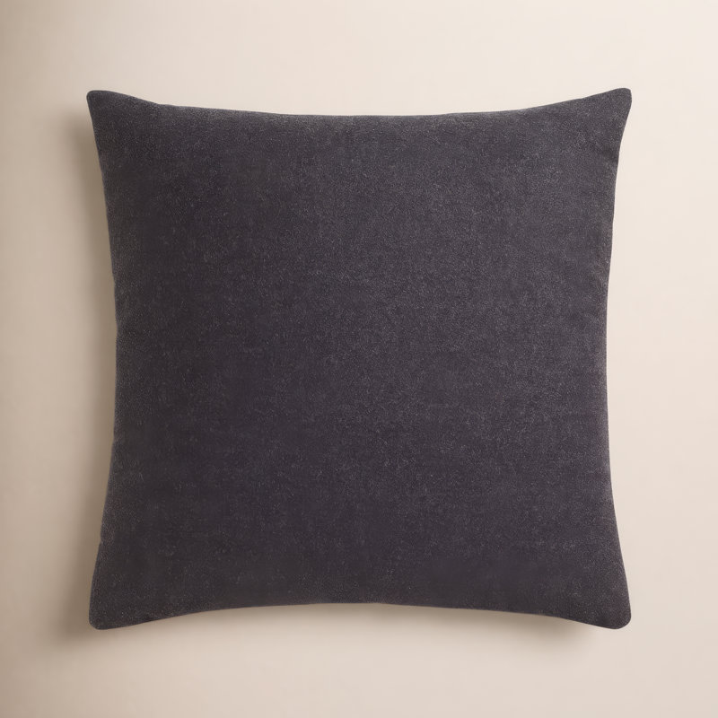 Signal Pillow Cover & Insert, Edwards Charcoal Crossweave, Square, 24" x 24"