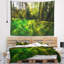 Paysage, forêt verte, coucher de soleil, tapisserie panoramique-28486215
