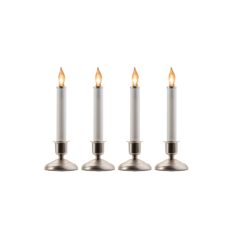 Cape Cod Electric Window Unscented Taper Candle, White/Pewter