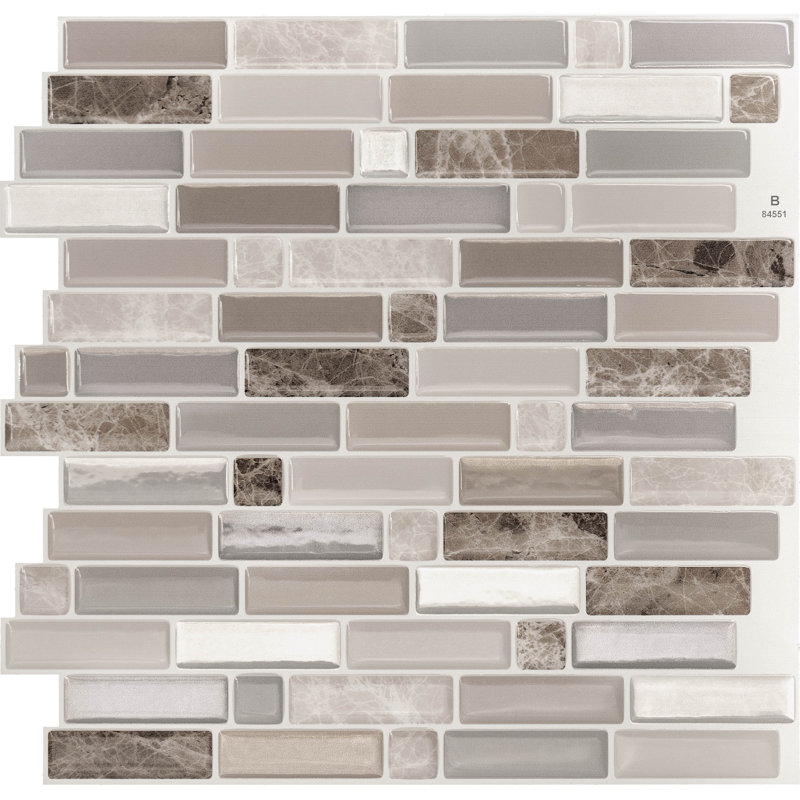 Carreau de mosaïque en gel auto-adhésif l 9,36 po x L 9,73 po