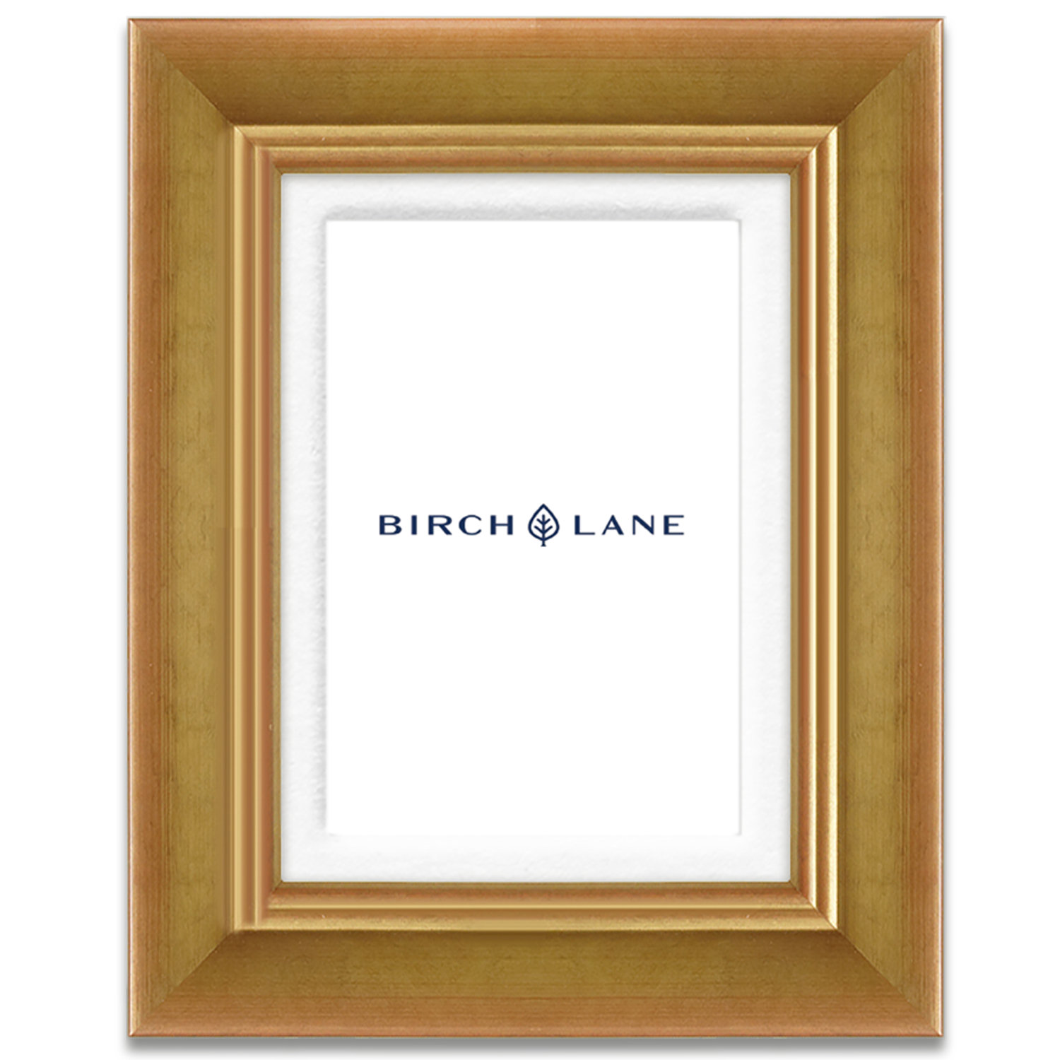 Wood Picture Frame with Mat, Gold, 4" x 6"