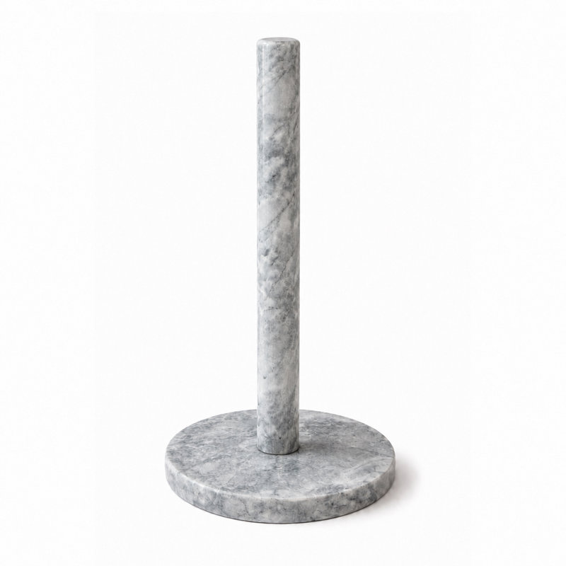 Marble Paper Towel Holder, White