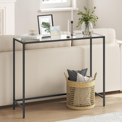 Huxley 39.4'' Glass Top Console Table