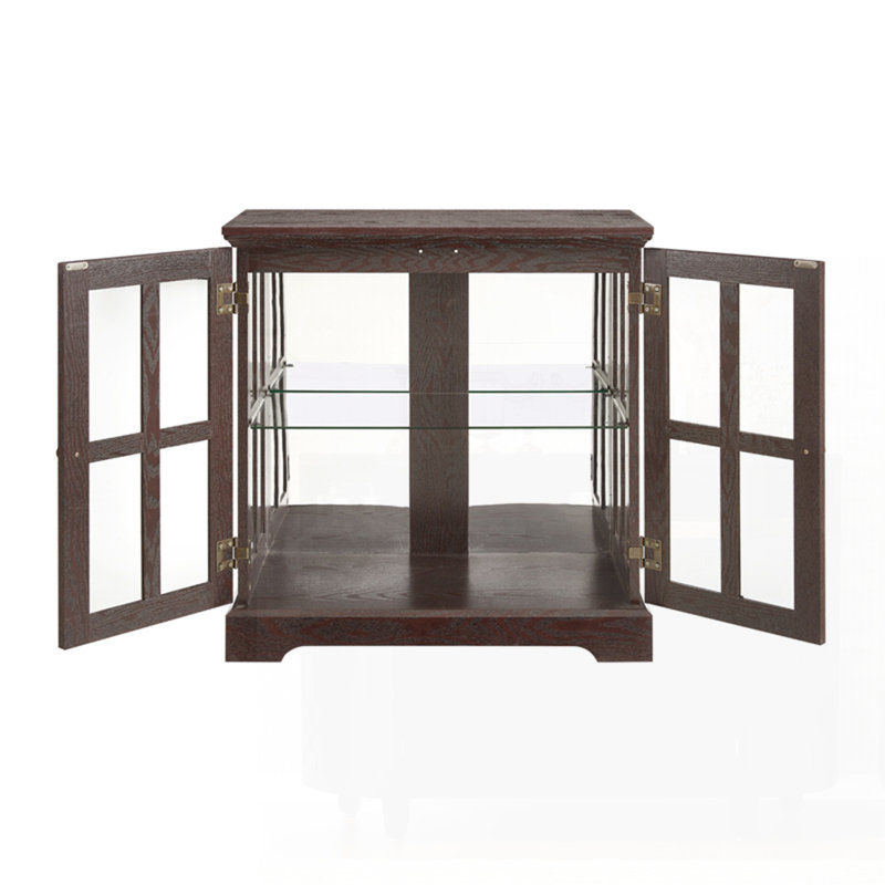 Tall Accent Cabinet With Glass Door, Cherry