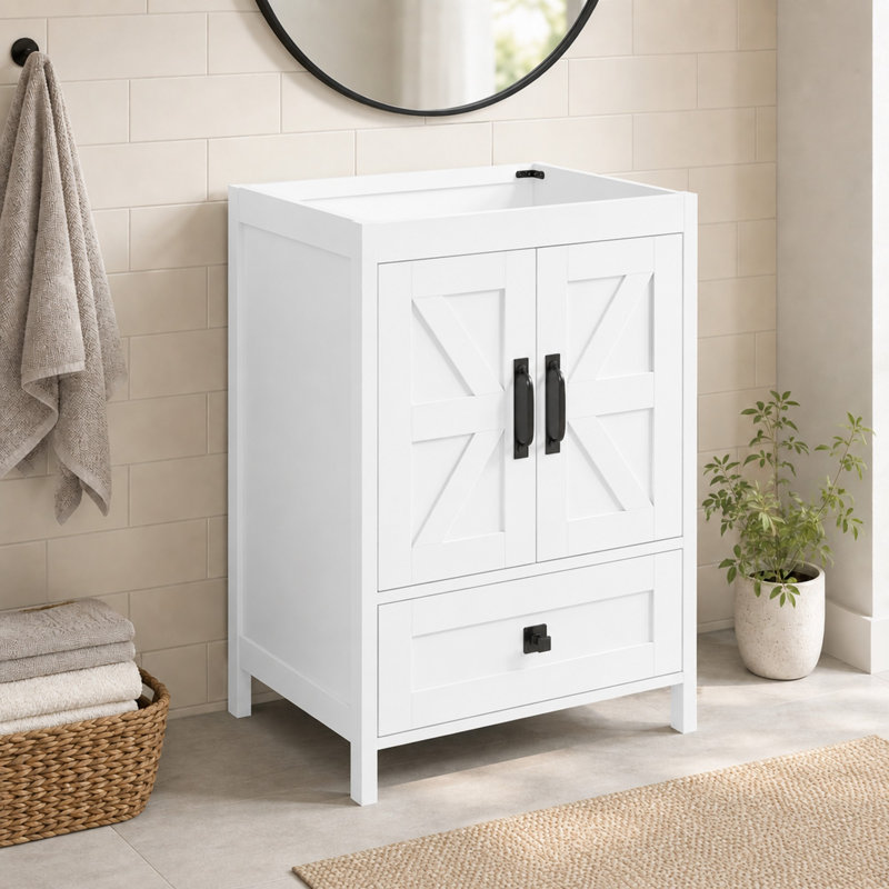 Meuble-lavabo en bois 24 po, blanc 2402, Blanc, 24"