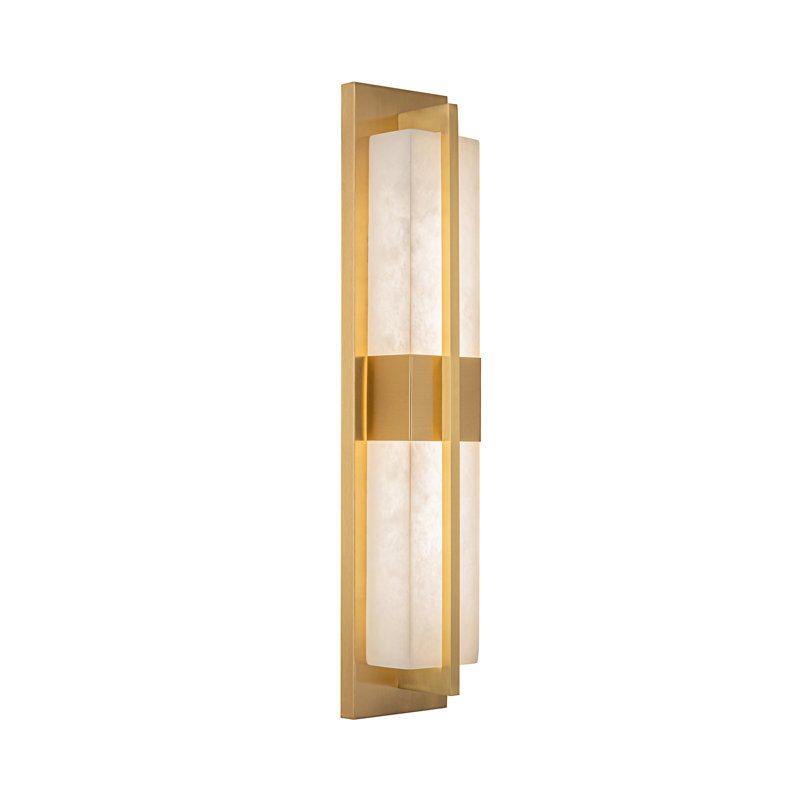 Briana - Integrated LED Wall Sconce - Marble Diffuser Shade, Brushed Brass