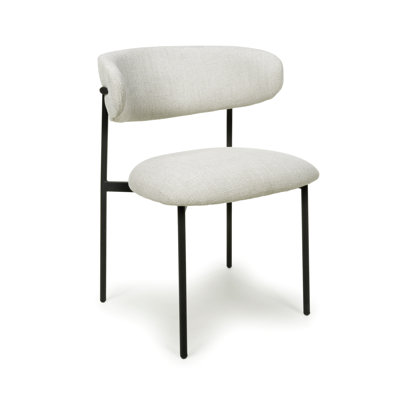 Ananias Upholstered Metal Side Chair in Beige